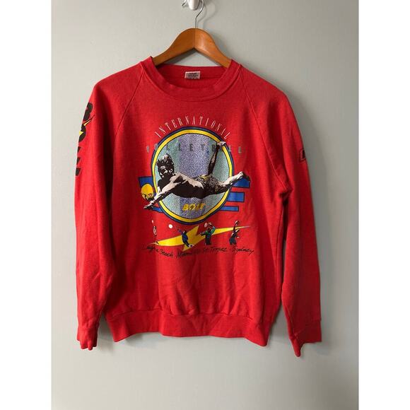 Vintage Adult Size XL Lightning Bolt Volleyball Sweatshirt - Picture 1 of 9
